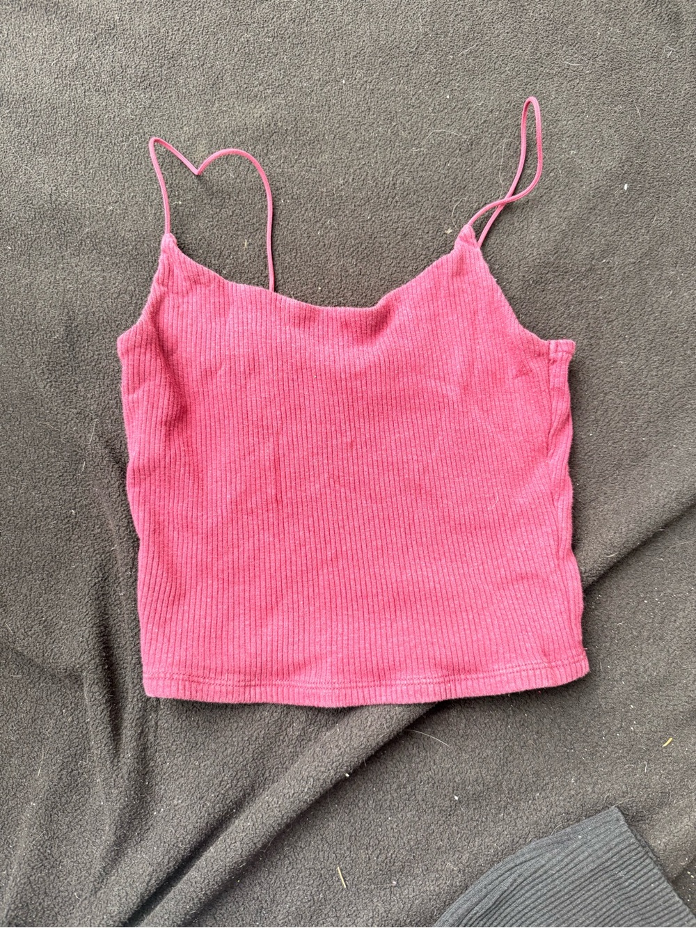 Garage Pink Ribbed Spaghetti-Strap Tank